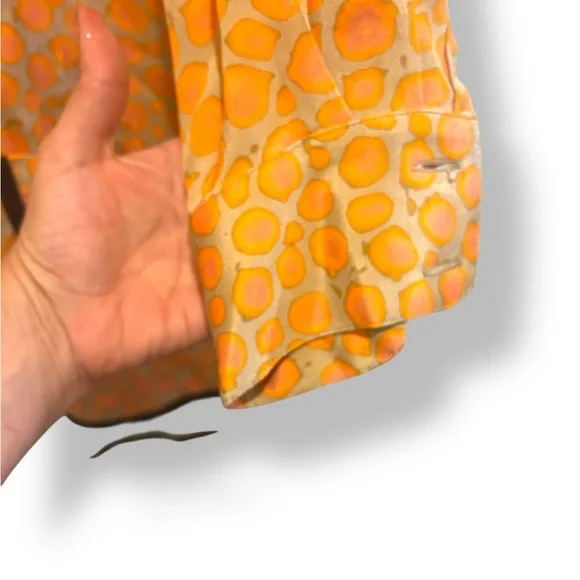 Fendi Tunic Dress Size 40 US 6 Orange Gold Abstract Silk Mod Style Made in Italy - Picture 11 of 16